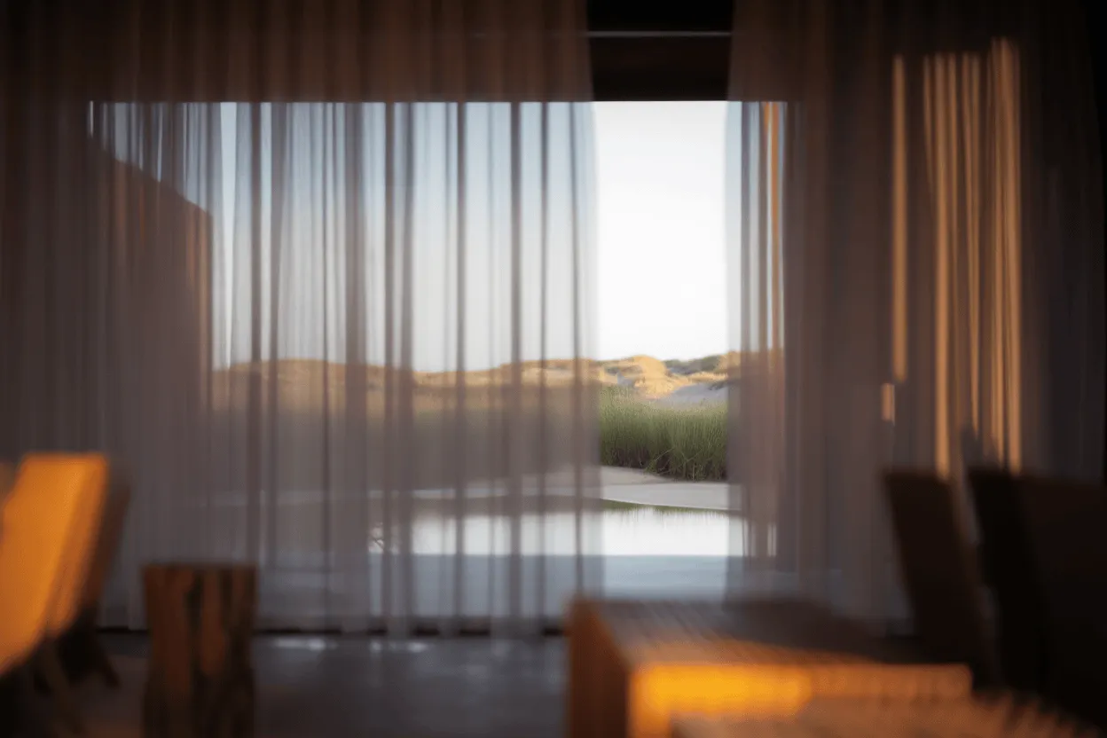 Interior con vista a las dunas