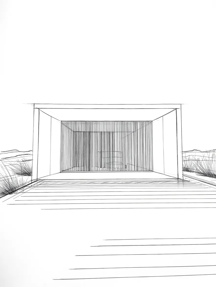 Dibujo en perspectiva de una casa