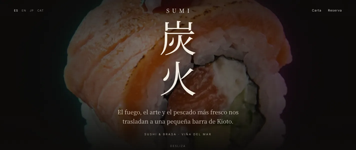 SUMI — sitio para restaurante japonés