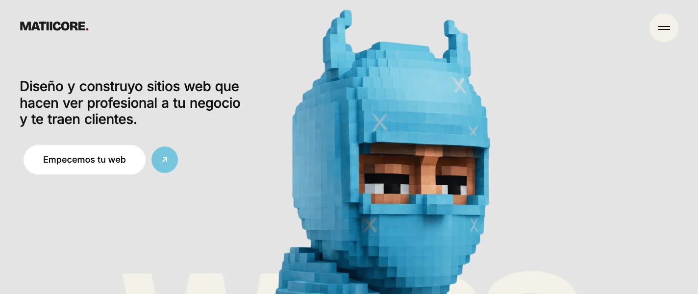 Portafolio de webs — hero 3D interactivo