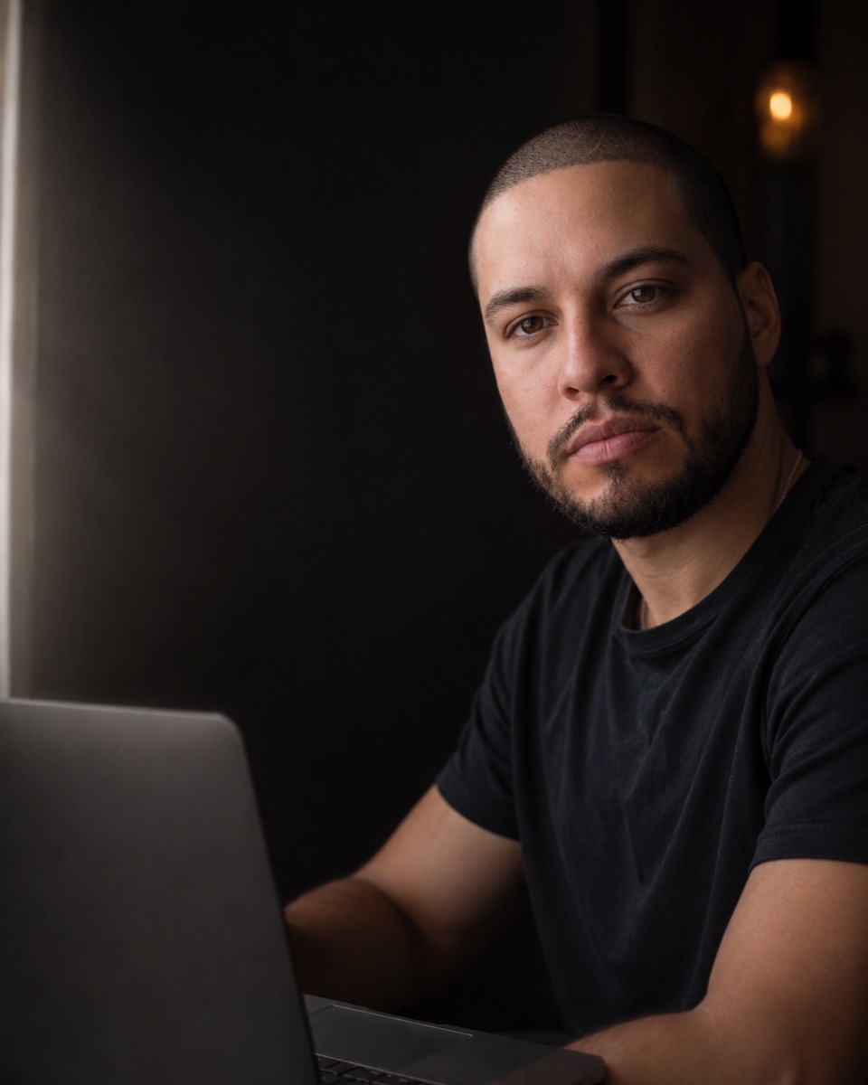 Matías Barboza en su escritorio